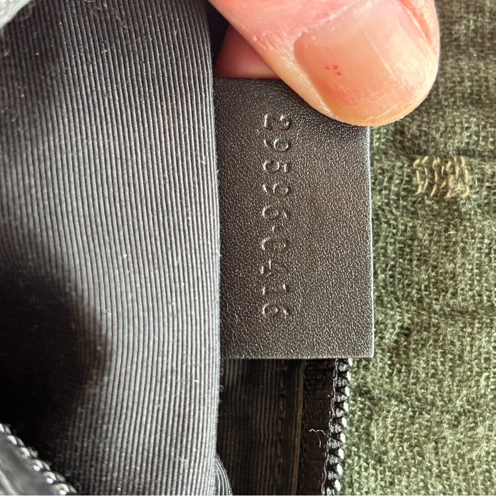 Gucci Black Denim & Leather Zip Pouch with Embossed Logo 014 - Picture 6 of 10